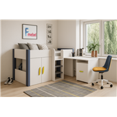 Кровать-чердак со столом Амора Fmebel