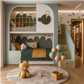 Двухъярусная кровать домик Картахена Fmebel