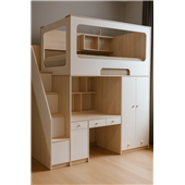 Кровать-чердак со столом и шкафом Наска Fmebel