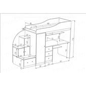 Ліжко-горище зі столом Оттава-2 Fmebel