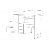 Ліжко-горище зі столом Оттава-2 Fmebel