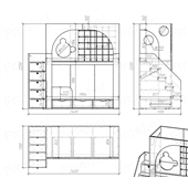 Двухъярусная кровать домик Картахена Fmebel