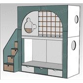 Двухъярусная кровать домик Картахена Fmebel