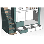 Двухъярусная кровать домик Картахена Fmebel