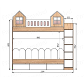 Двухъярусная кровать домик Краков Fmebel