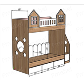 Двухъярусная кровать домик Краков Fmebel