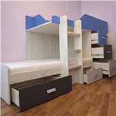 Двоярусне ліжко з шафою Відень Fmebel 90x200