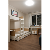 Двоярусне ліжко з шафою та столом Гамільтон Fmebel 90x200