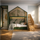 Двухъярусная кровать со спортивно игровой зоной Стокгольм Fmebel