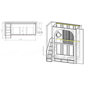 Двухъярусная кровать домик Картахена Fmebel