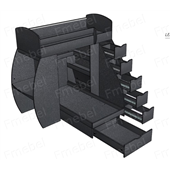 Ліжко-горище зі столом двомісне Оксфорд-2 Fmebel