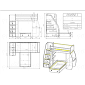 Ліжко-горище зі столом двомісне Оксфорд-2 Fmebel