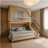 Двухъярусная кровать со спортивно игровой зоной Шеффилд Fmebel