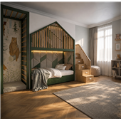 Двухъярусная кровать со спортивно игровой зоной Стокгольм Fmebel