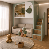 Кровать-чердак с местом под диван Картахена-Д Fmebel