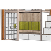 Двухъярусная кровать со спортивно игровой зоной Клайпеда Fmebel