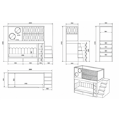 Двухъярусная кровать со спортивно игровой зоной Ланкастер Fmebel