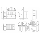 Кровать-чердак с местом под диван Самобор-Д Fmebel