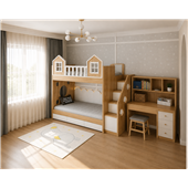 Двухъярусная кровать домик Краков Fmebel
