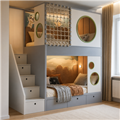 Двухъярусная кровать домик Сабадель Fmebel 