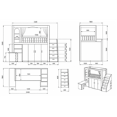Ліжко-горище будиночок з гардеробом Анкара Fmebel